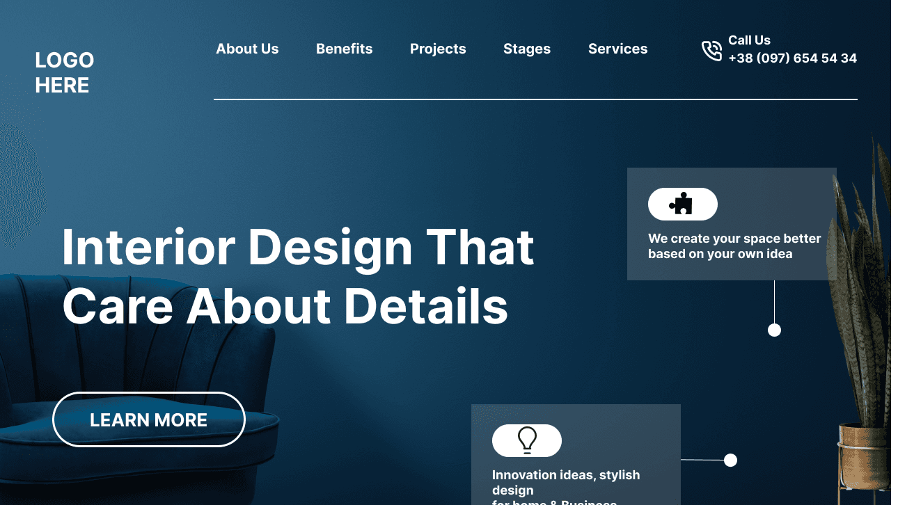 Interior Design landing page