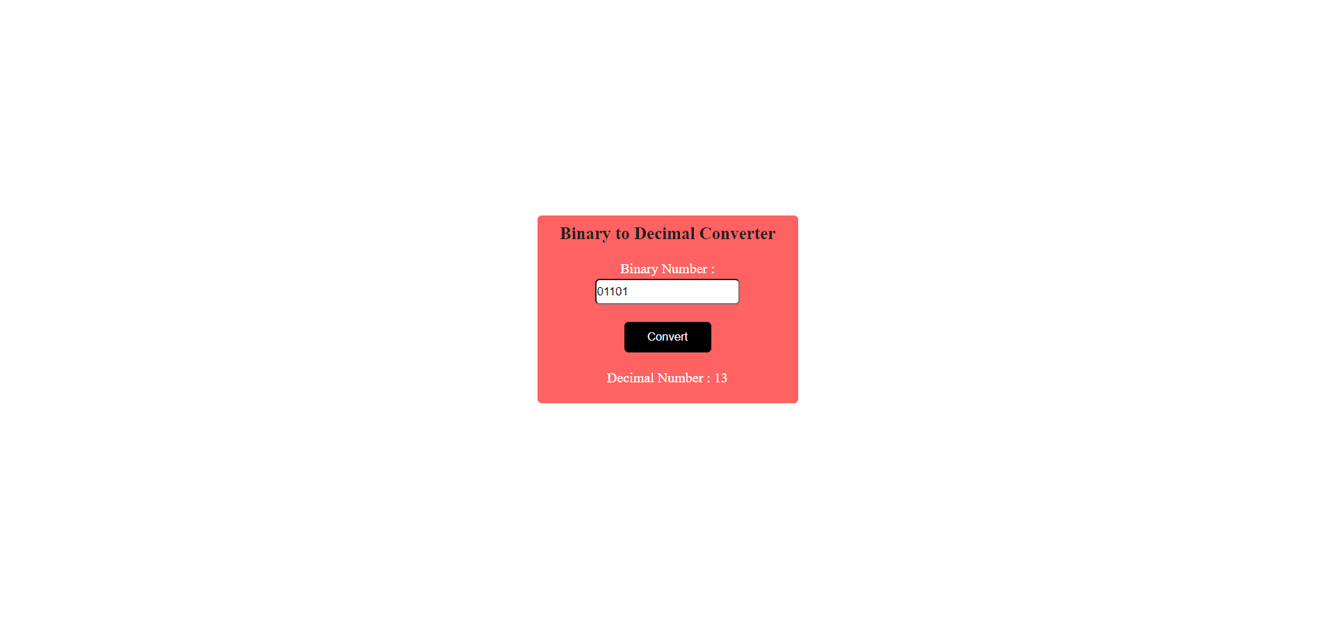 Binary to Decimal
