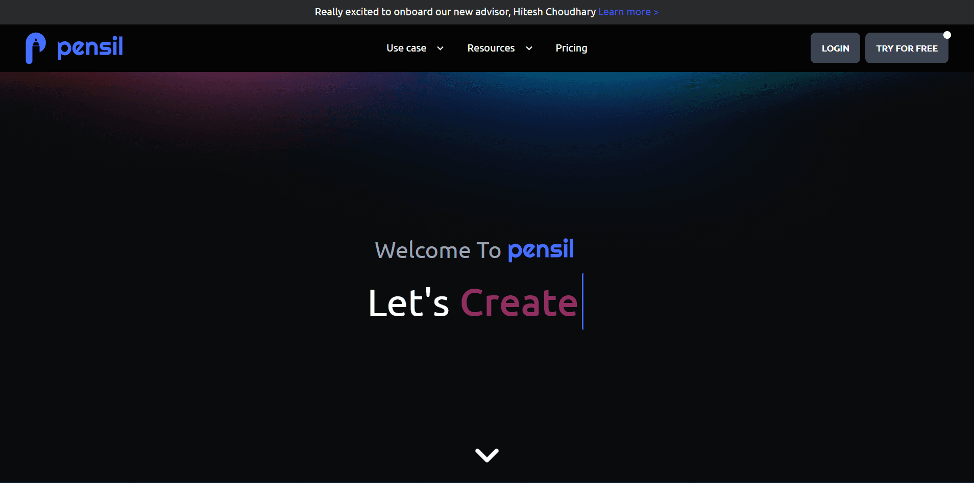 Pensil Landing Page