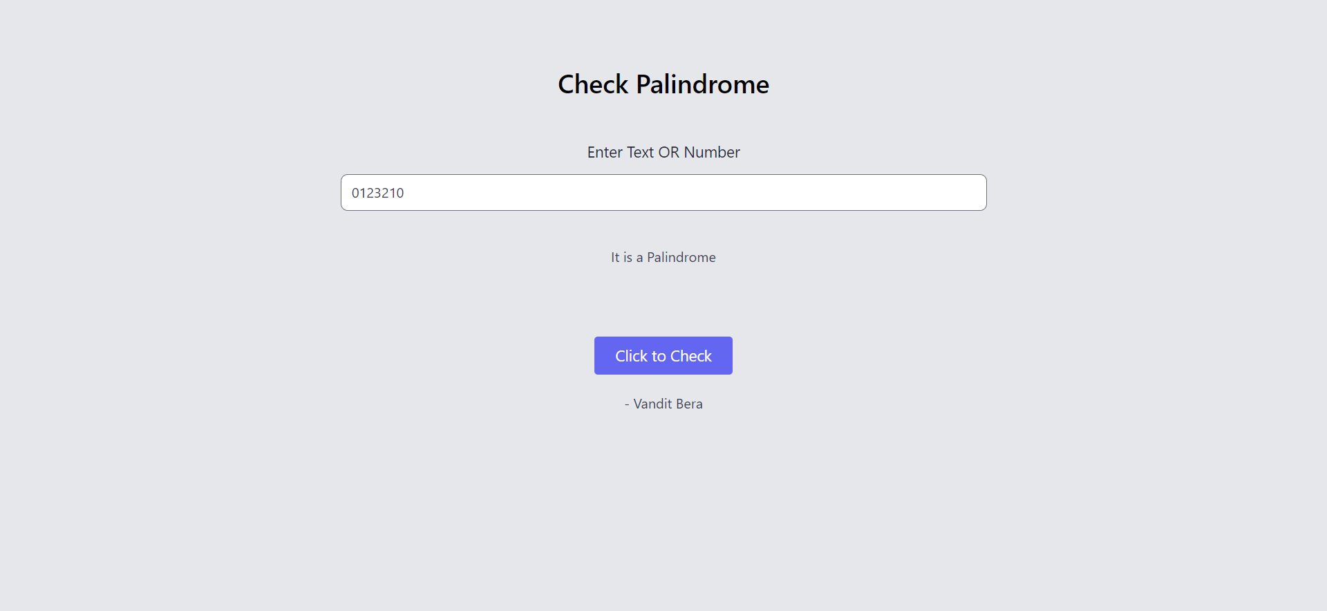 Palindrome Checker